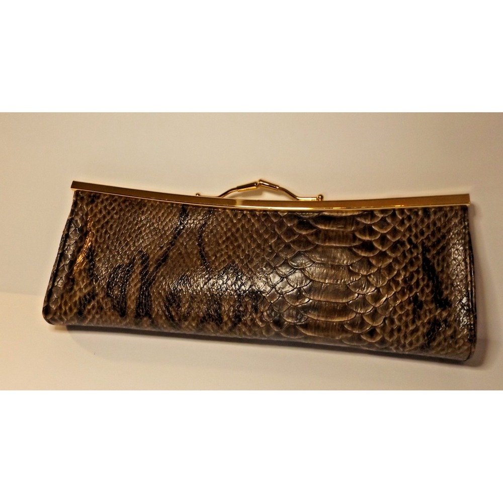 Faux Allegator Bag with gold strap
